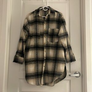 Long plaid jacket